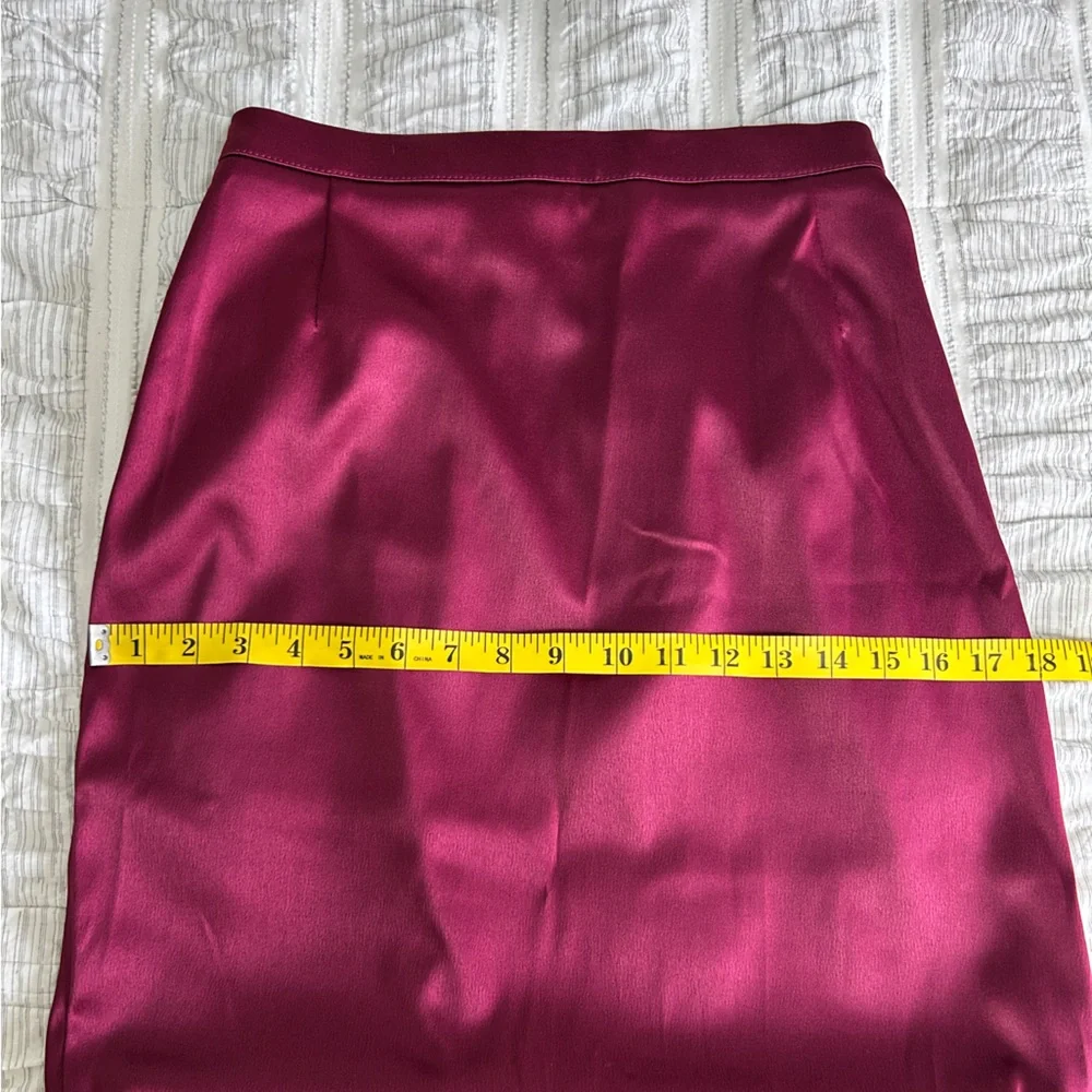 NWT Custom Made Satin MIDI  Skirt - Picture 8 of 8